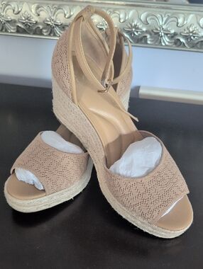 Women’s  Cozy Island Tan Wedge Espadrille with Ankle Strap